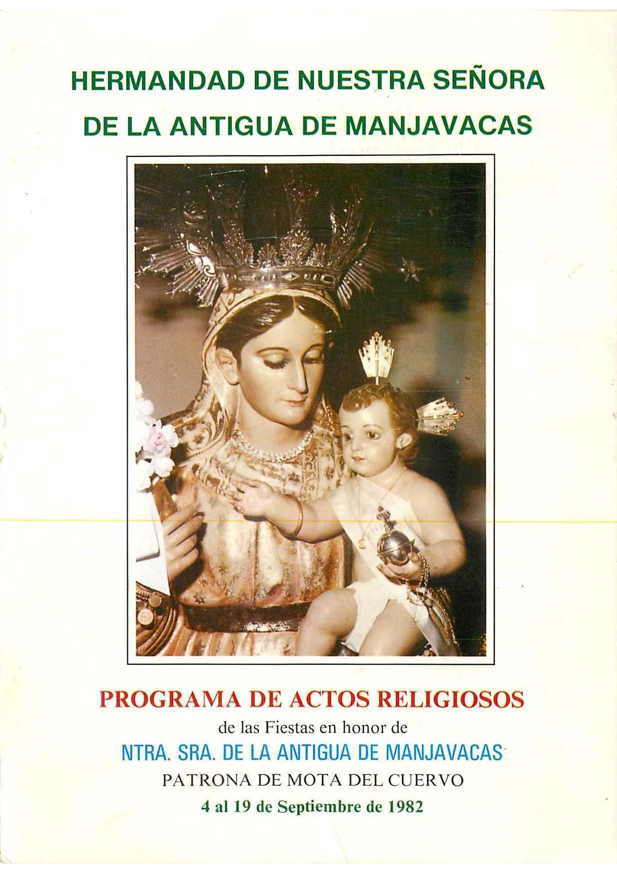 Fiestas de Nuestra Señora de la Antigua de Manjavacas 1982 Mota del Cuervo